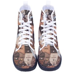 3d Vintage World Map Men s High-top Canvas Sneakers