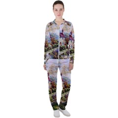 Colorful Cottage River Colorful House Landscape Garden Beautiful Painting Casual Jacket And Pants Set by Grandong