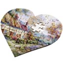 Colorful Cottage River Colorful House Landscape Garden Beautiful Painting Wooden Puzzle Heart View2