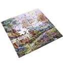 Colorful Cottage River Colorful House Landscape Garden Beautiful Painting Wooden Puzzle Square View3