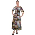 Colorful Cottage River Colorful House Landscape Garden Beautiful Painting Shoulder Straps Boho Maxi Dress  View1