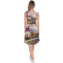 Colorful Cottage River Colorful House Landscape Garden Beautiful Painting Knee Length Skater Dress With Pockets View4