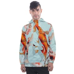 Koi Fish Men s Front Pocket Pullover Windbreaker by Grandong