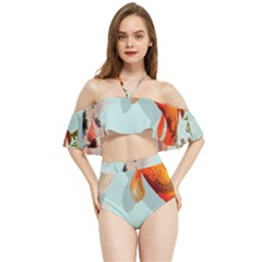 Koi Fish Halter Flowy Bikini Set  by Grandong