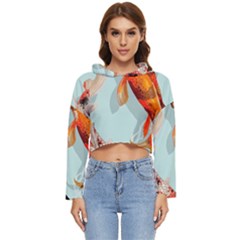 Koi Fish Women s Lightweight Cropped Hoodie by Grandong