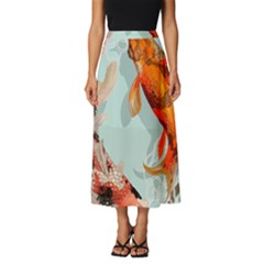 Koi Fish Classic Midi Chiffon Skirt by Grandong