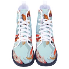 Koi Fish Women s High-top Canvas Sneakers by Grandong