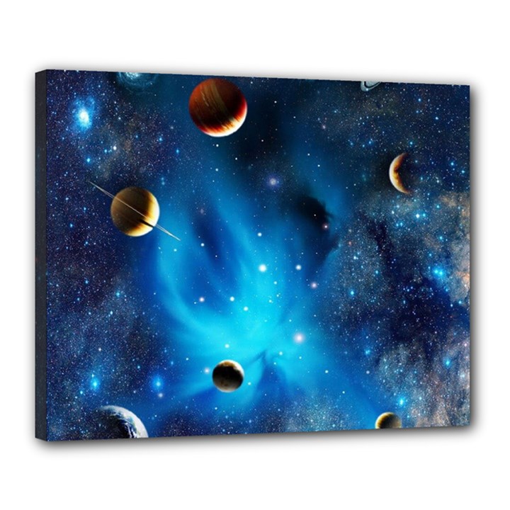 3d Universe Space Star Planet Canvas 20  x 16  (Stretched)