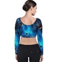 3d Universe Space Star Planet Velvet Long Sleeve Crop Top View2