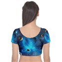 3d Universe Space Star Planet Velvet Short Sleeve Crop Top  View2