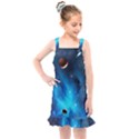 3d Universe Space Star Planet Kids  Overall Dress View1