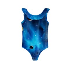 3d Universe Space Star Planet Kids  Frill Swimsuit by Grandong