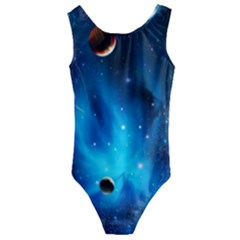 3d Universe Space Star Planet Kids  Cut-out Back One Piece Swimsuit by Grandong