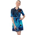 3d Universe Space Star Planet Belted Shirt Dress View1