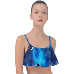 3d Universe Space Star Planet Frill Bikini Top by Grandong