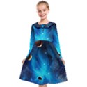 3d Universe Space Star Planet Kids  Midi Sailor Dress View1