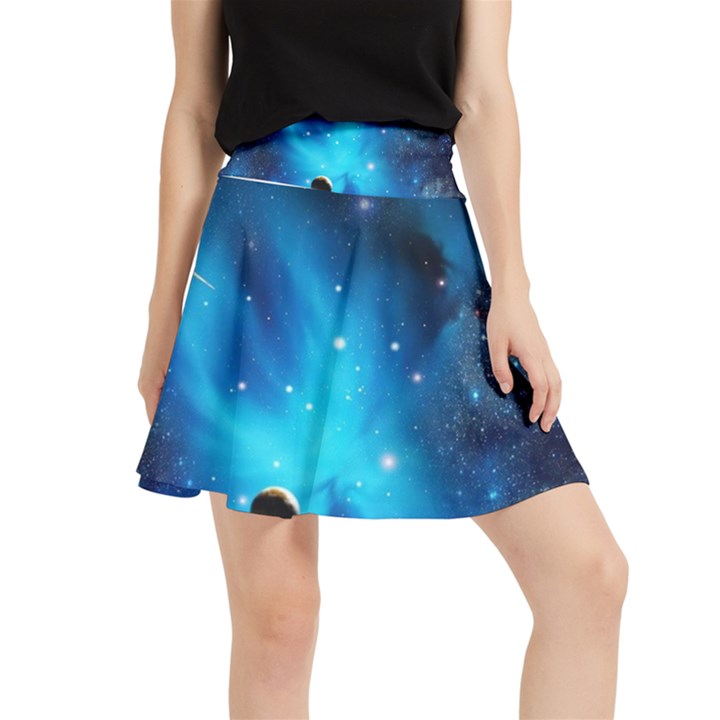 3d Universe Space Star Planet Waistband Skirt