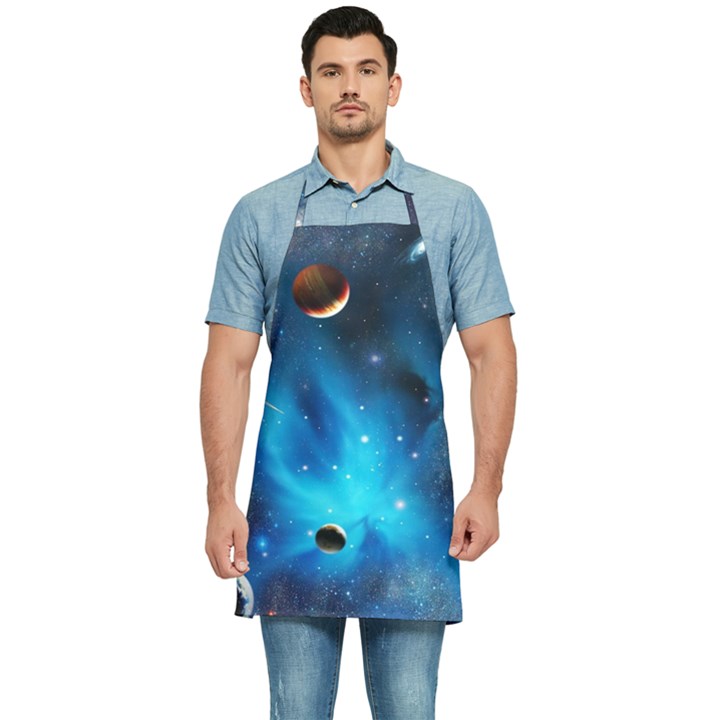 3d Universe Space Star Planet Kitchen Apron