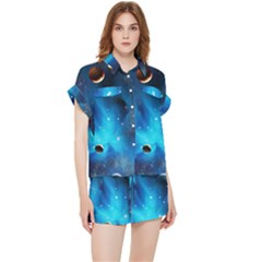 3d Universe Space Star Planet Chiffon Lounge Set by Grandong