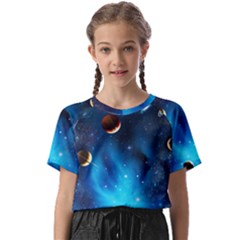 3d Universe Space Star Planet Kids  Basic T-shirt by Grandong