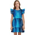 3d Universe Space Star Planet Kids  Winged Sleeve Dress View1