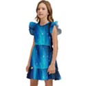 3d Universe Space Star Planet Kids  Winged Sleeve Dress View2