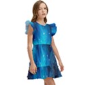 3d Universe Space Star Planet Kids  Winged Sleeve Dress View3