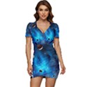 3d Universe Space Star Planet Low Cut Cap Sleeve Mini Dress View1