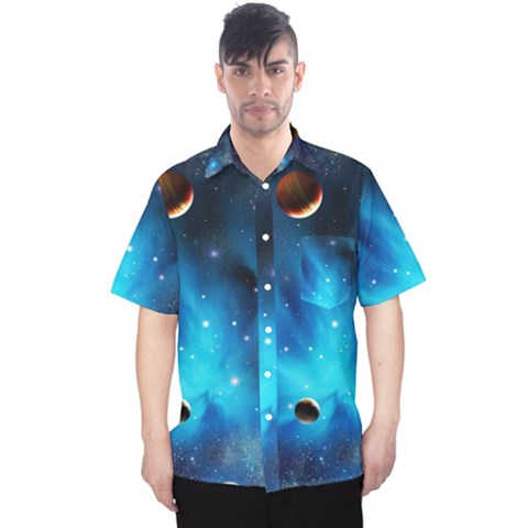 3d Universe Space Star Planet Men s Hawaii Shirt by Grandong