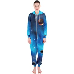 3d Universe Space Star Planet Hooded Jumpsuit (ladies) by Grandong