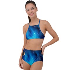 3d Universe Space Star Planet Halter Tankini Set by Grandong