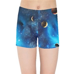 3d Universe Space Star Planet Kids  Sports Shorts by Grandong