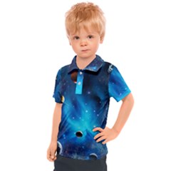 3d Universe Space Star Planet Kids  Polo T-shirt