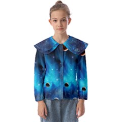 3d Universe Space Star Planet Kids  Peter Pan Collar Blouse by Grandong