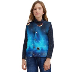 3d Universe Space Star Planet Kid s Button Up Puffer Vest	 by Grandong