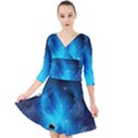 3d Universe Space Star Planet Quarter Sleeve Front Wrap Dress View1