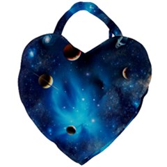 3d Universe Space Star Planet Giant Heart Shaped Tote by Grandong