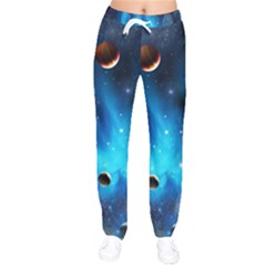 3d Universe Space Star Planet Women Velvet Drawstring Pants