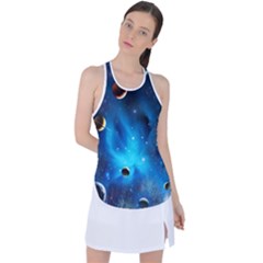 3d Universe Space Star Planet Racer Back Mesh Tank Top by Grandong