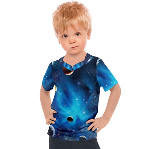 3d Universe Space Star Planet Kids  Sports T-shirt by Grandong