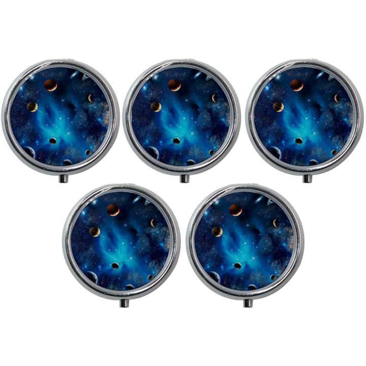 3d Universe Space Star Planet Mini Round Pill Box (Pack of 5)