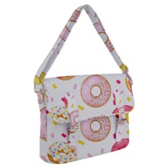 Vector Donut Seamless Pattern Buckle Messenger Bag by Grandong