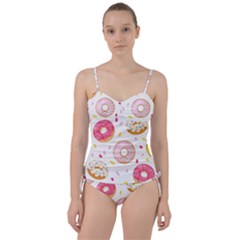 Vector Donut Seamless Pattern Sweetheart Tankini Set by Grandong