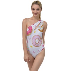 Vector Donut Seamless Pattern To One Side Swimsuit by Grandong