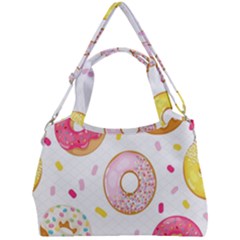 Vector Donut Seamless Pattern Double Compartment Shoulder Bag by Grandong