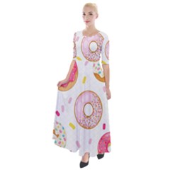 Vector Donut Seamless Pattern Half Sleeves Maxi Dress by Grandong