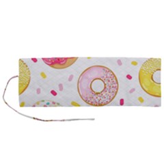 Vector Donut Seamless Pattern Roll Up Canvas Pencil Holder (m) by Grandong