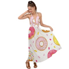 Vector Donut Seamless Pattern Backless Maxi Beach Dress by Grandong