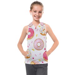 Vector Donut Seamless Pattern Kids  Sleeveless Hoodie by Grandong