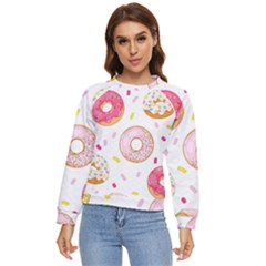 Vector Donut Seamless Pattern Women s Long Sleeve Raglan T-shirt